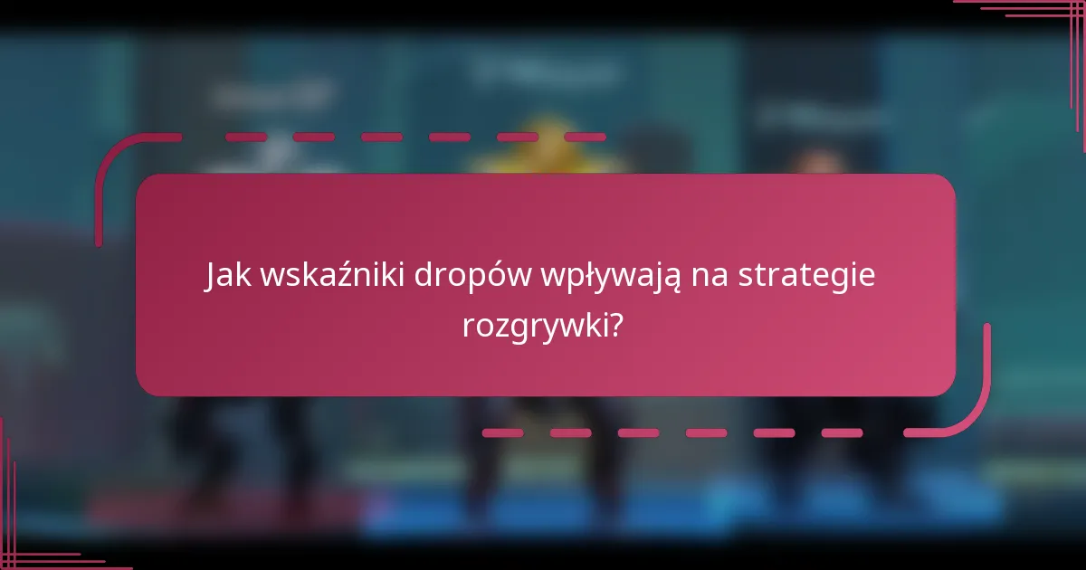Jak wskaźniki dropów wpływają na strategie rozgrywki?