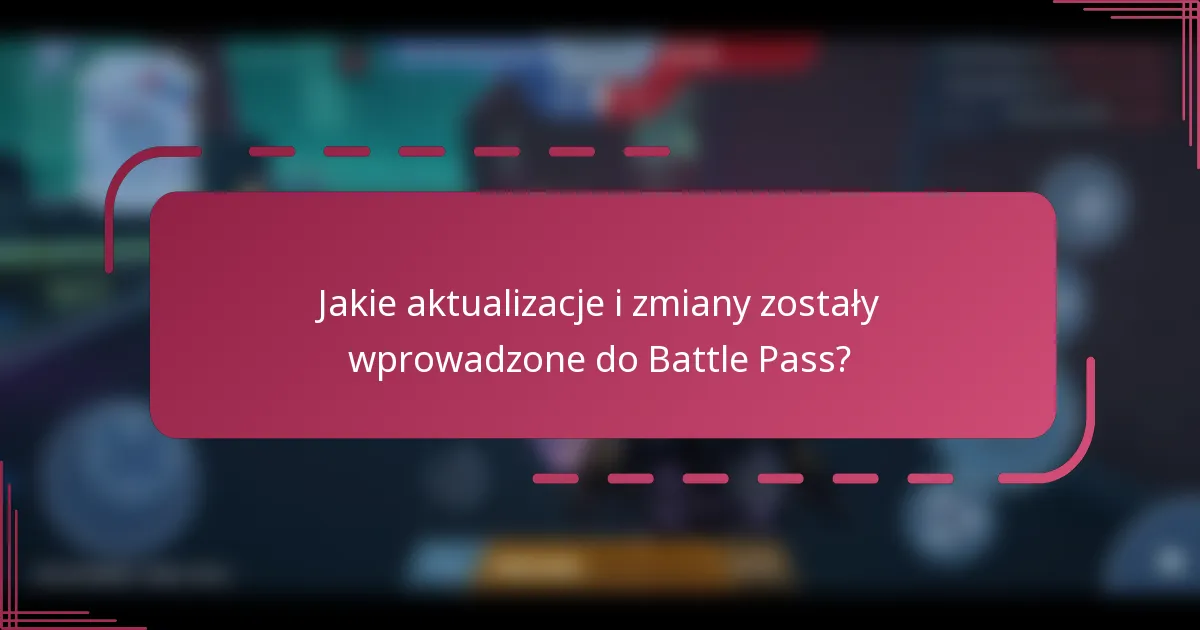 Jakie aktualizacje i zmiany zostały wprowadzone do Battle Pass?