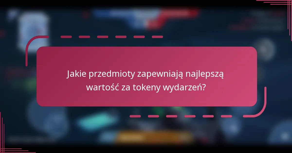 Jakie przedmioty zapewniają najlepszą wartość za tokeny wydarzeń?