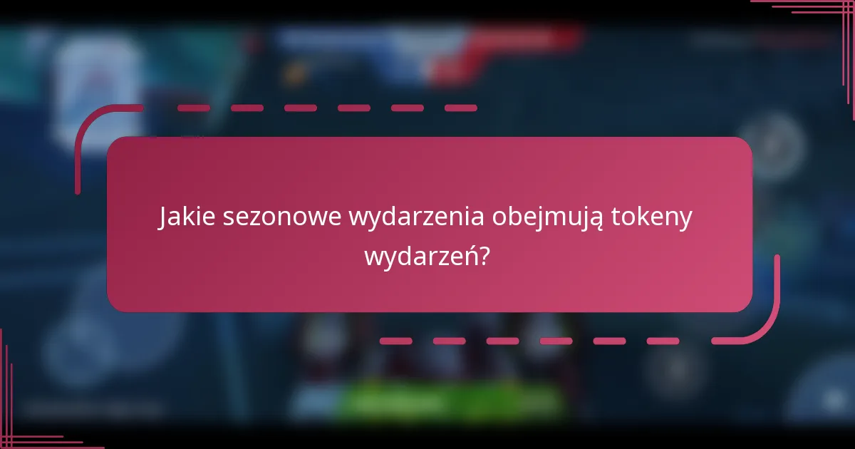 Jakie sezonowe wydarzenia obejmują tokeny wydarzeń?